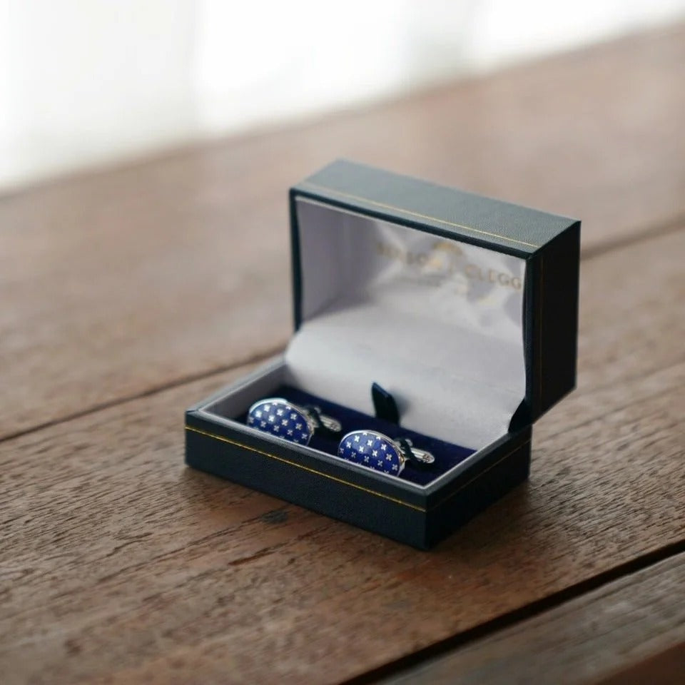 Benson & Clegg - Silver Star Cufflinks - Blue