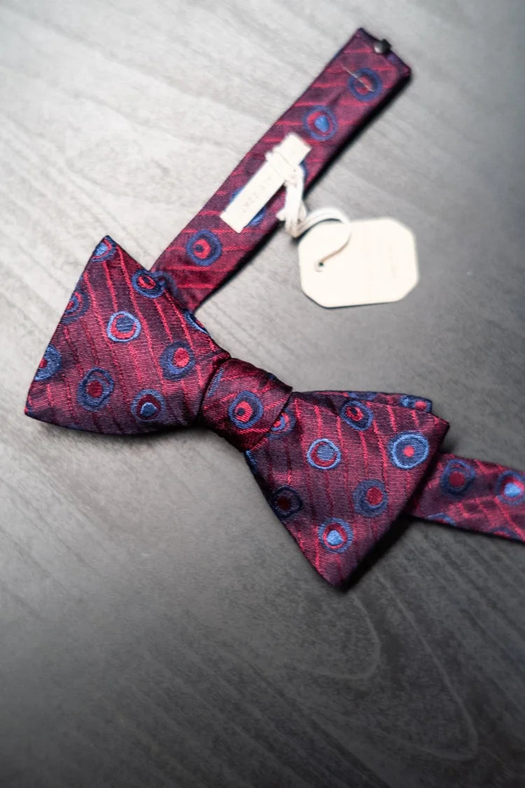 Paolo Albizatti - Fuchsia Silk Printed Ready Tied Bow Tie