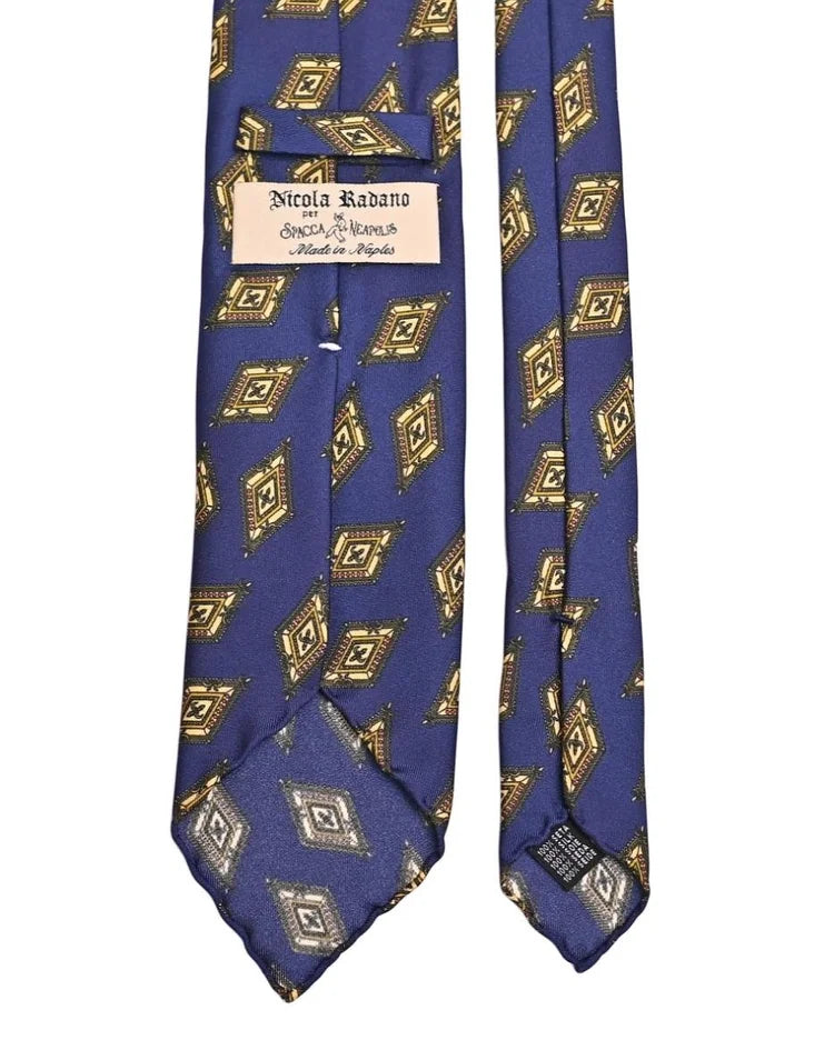 Spacca Neapolis - Large Diamond Motif Tie - Blue Spacca Neapolis