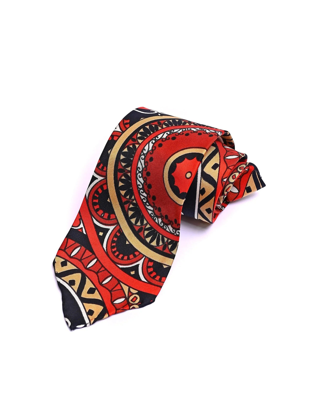 Spacca Neapolis - Bold Mandala Silk Tie - Red/Black Spacca Neapolis
