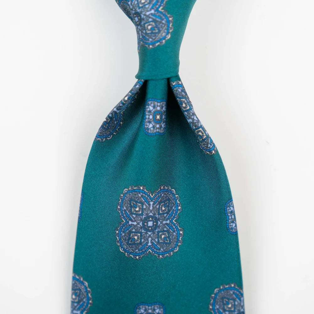 Spacca Neapolis - Mint Green Geometric Printed Ties Spacca Neapolis