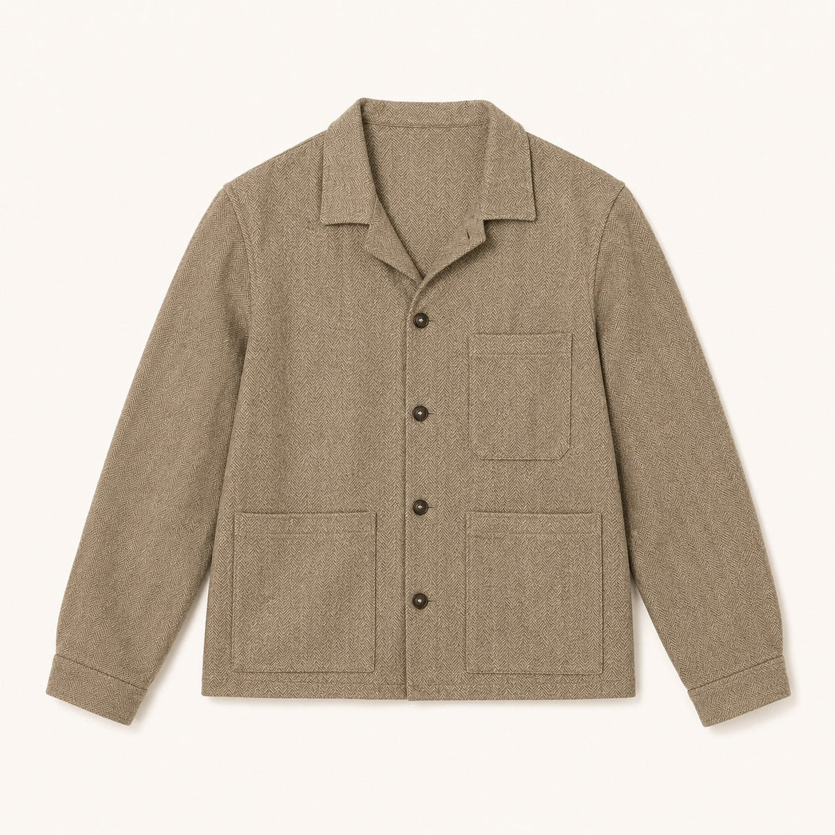 Fortela - Tristan Herringbone Wool Jacket - Beige Fortela