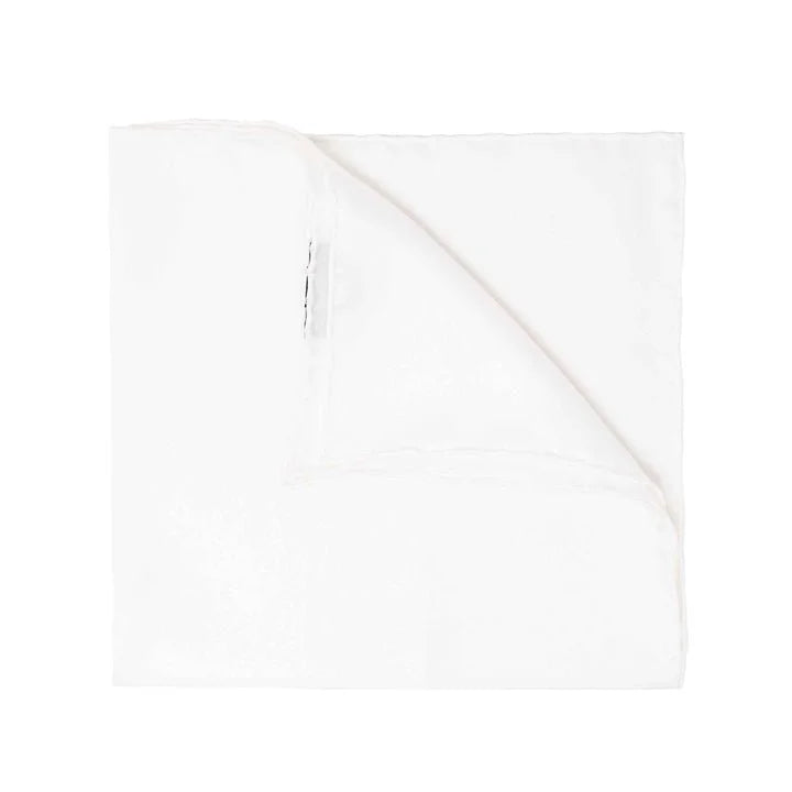 Serà Fine Silk - Classic White Silk Pocket Square