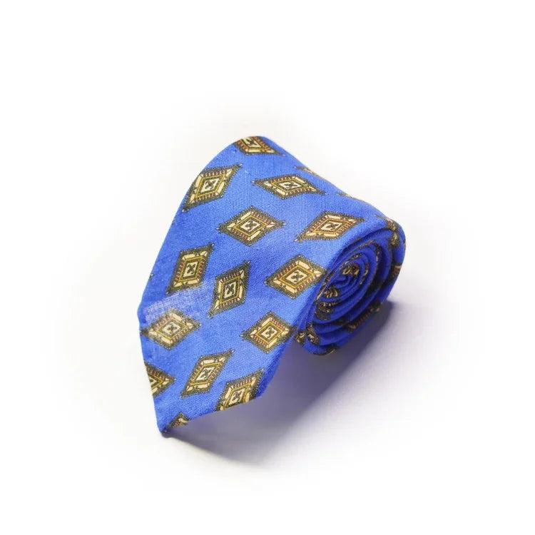 Spacca Neapolis - Royal Blue Medallion Silk Tie Spacca Neapolis