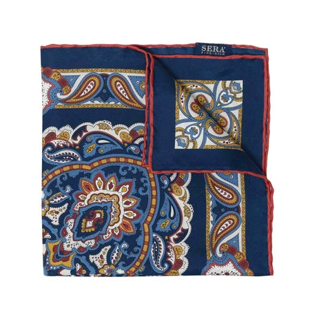 Serà Fine Silk - Mediterranean Blue Silk Pocket Square Sera Fine Silk