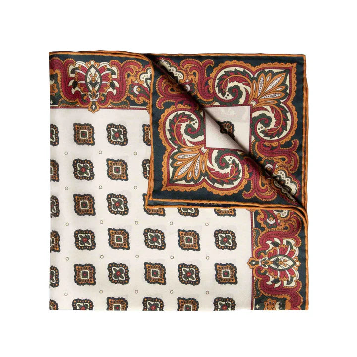 Sera Fine Silk - Bucaneve Winter Floral Silk Pocket Square