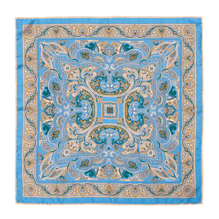 Sera  Fine Silk - Light Blue Manarola Pocket Square