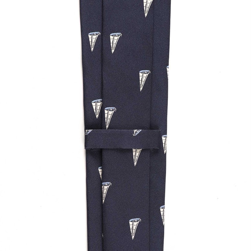 Rubinacci - Silk Twill Tie With Yellow Sail Print