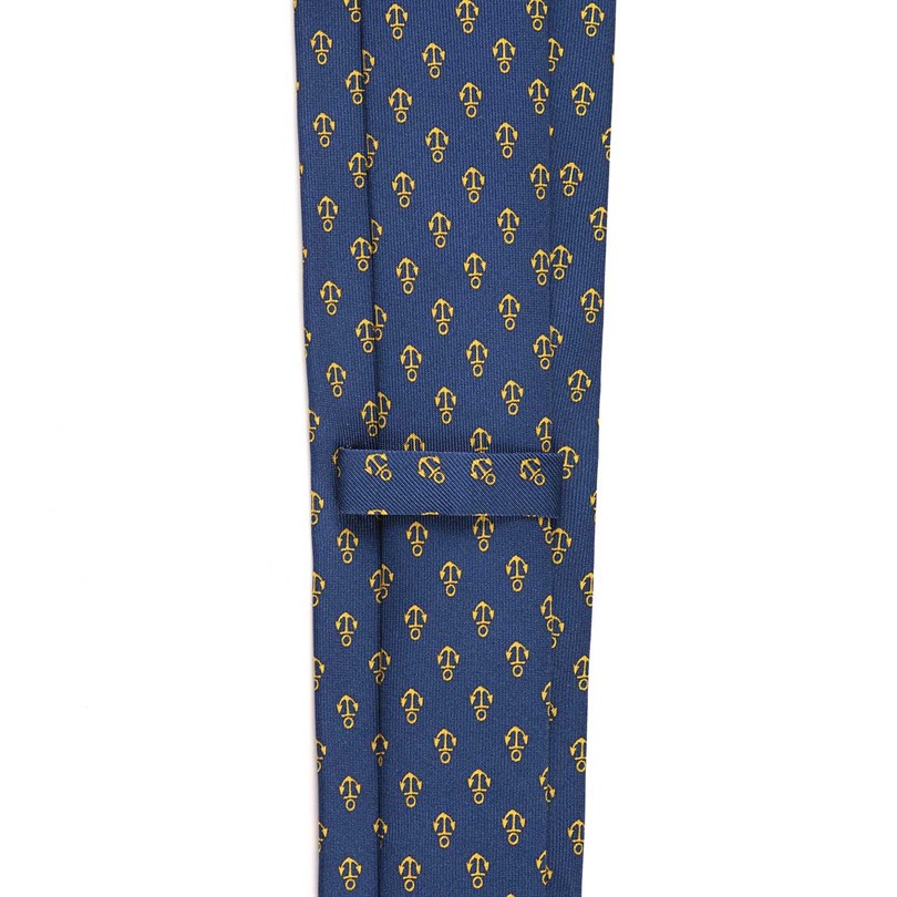 Rubinacci - Silk Twill Tie With Yellow Anchor Print Rubinacci
