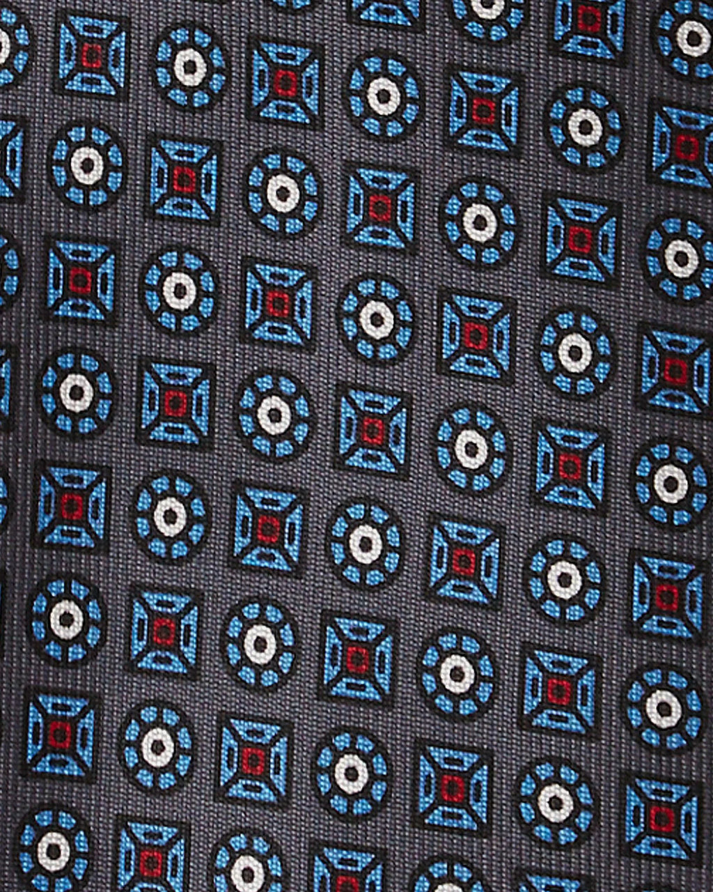 Viola Milano - Artisan Floral Handprinted SELFTIPPED SILK TIE - Grey