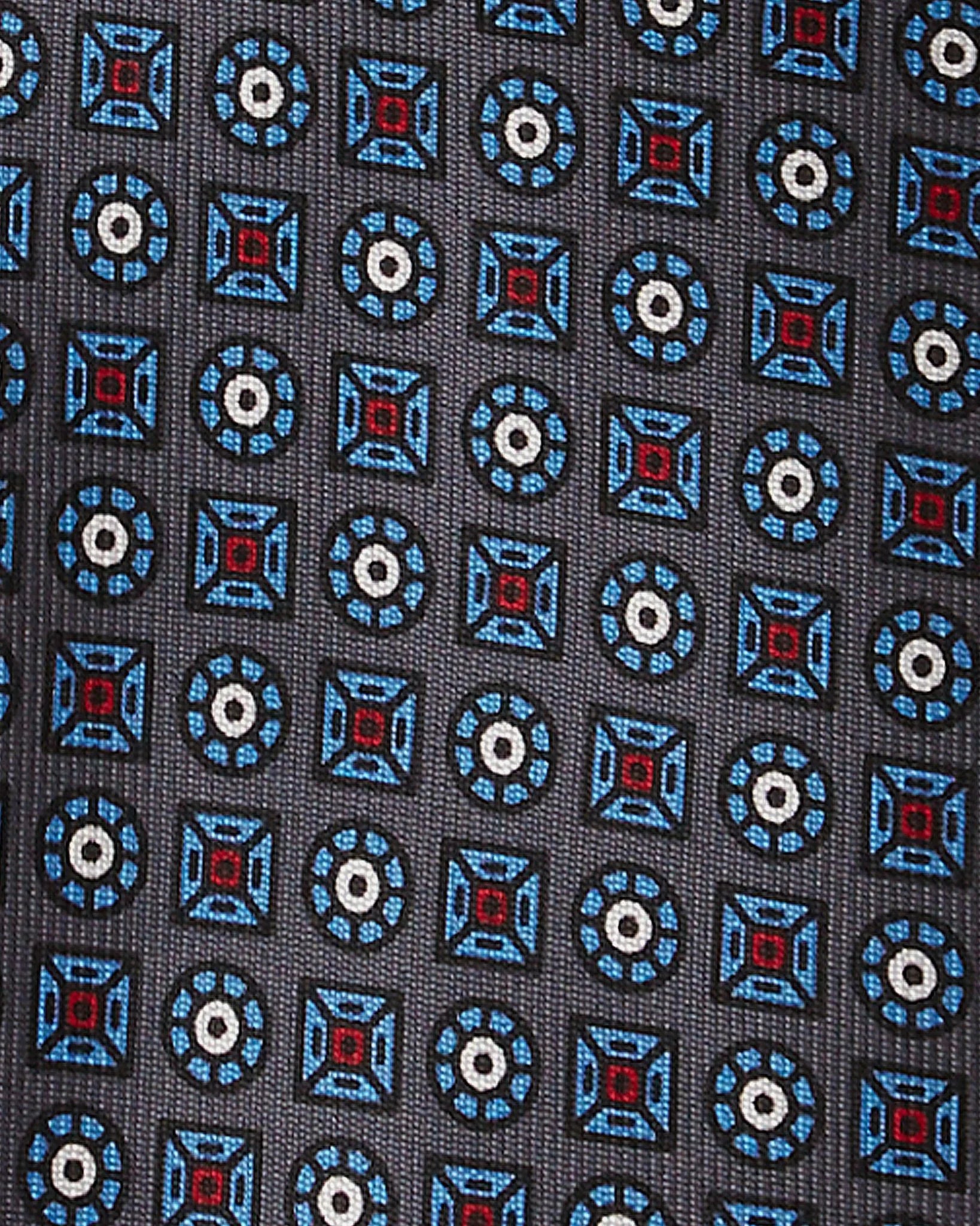 Viola Milano - Artisan Floral Handprinted SELFTIPPED SILK TIE - Grey
