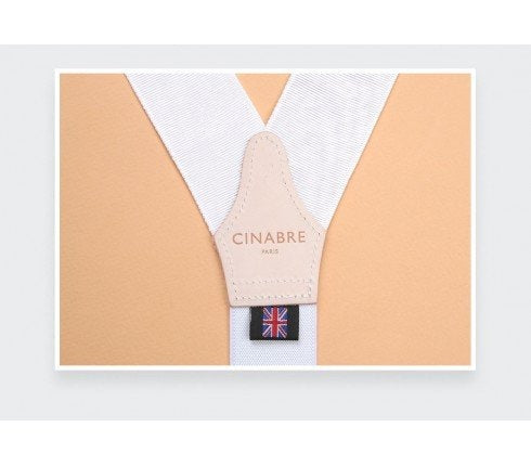 Cinabre - White Moire Suspenders Cinabre