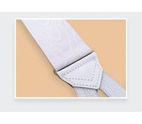 Cinabre - White Moire Suspenders Cinabre
