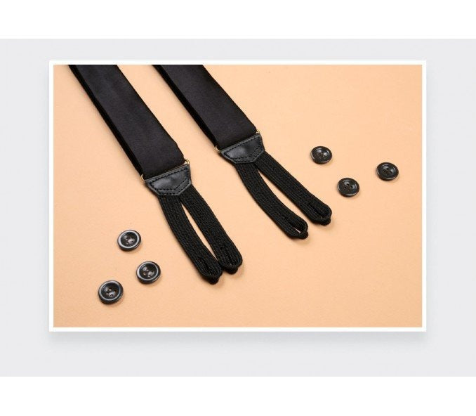 Cinabre - Black Satin Suspenders Cinabre