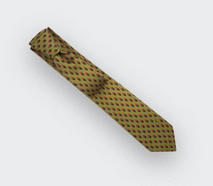 Cinabre - Olive Green Grand Pan Tie Cinabre