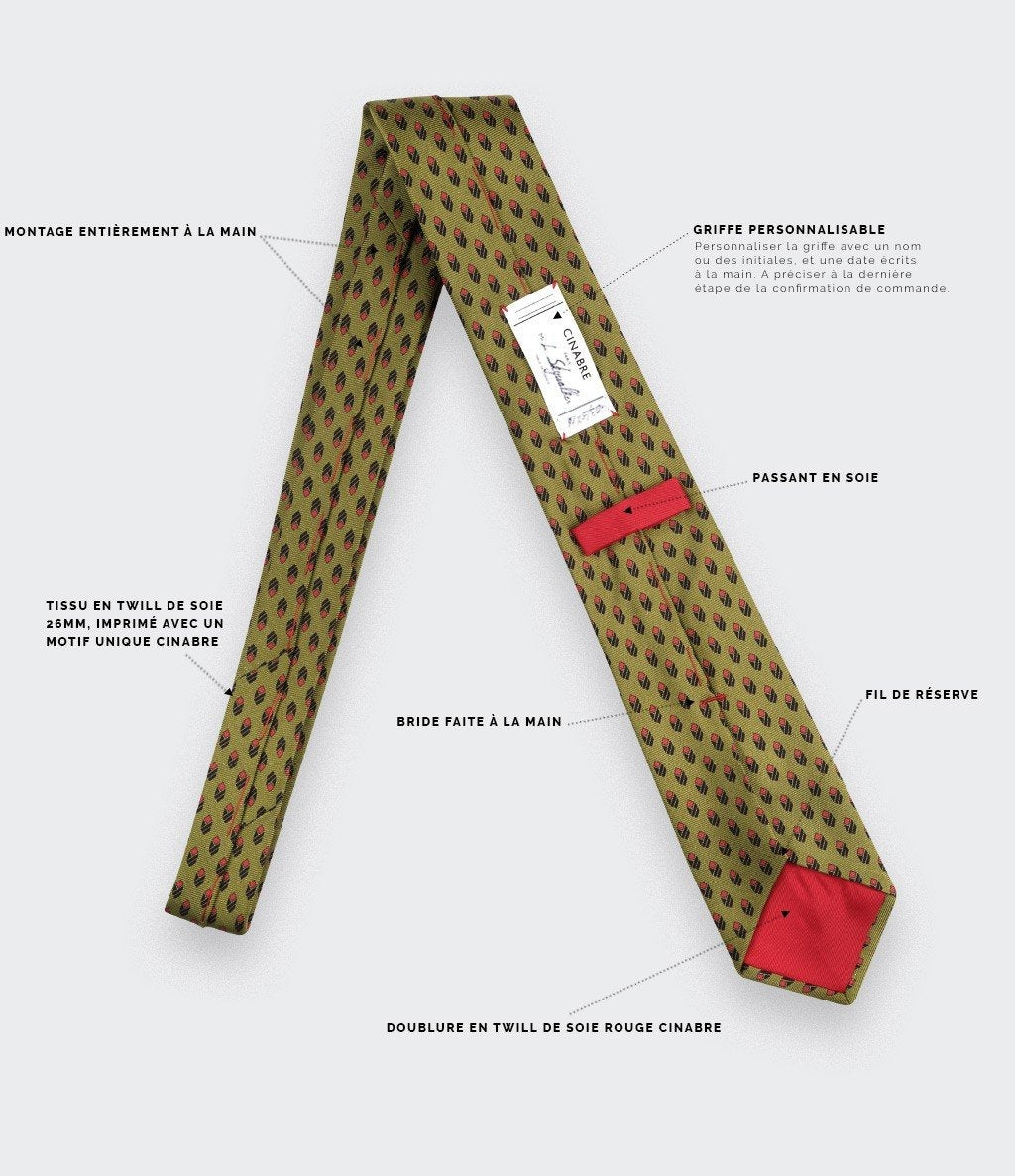 Cinabre - Olive Green Grand Pan Tie