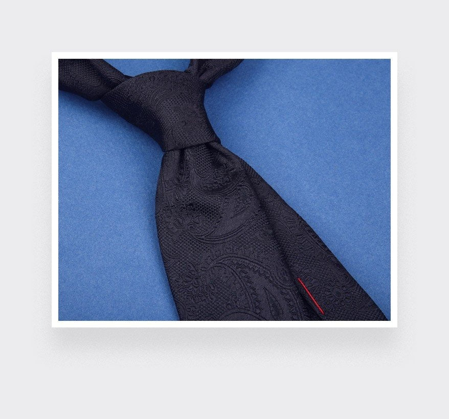 Cinabre - Navy blue Shades Paisley Tie