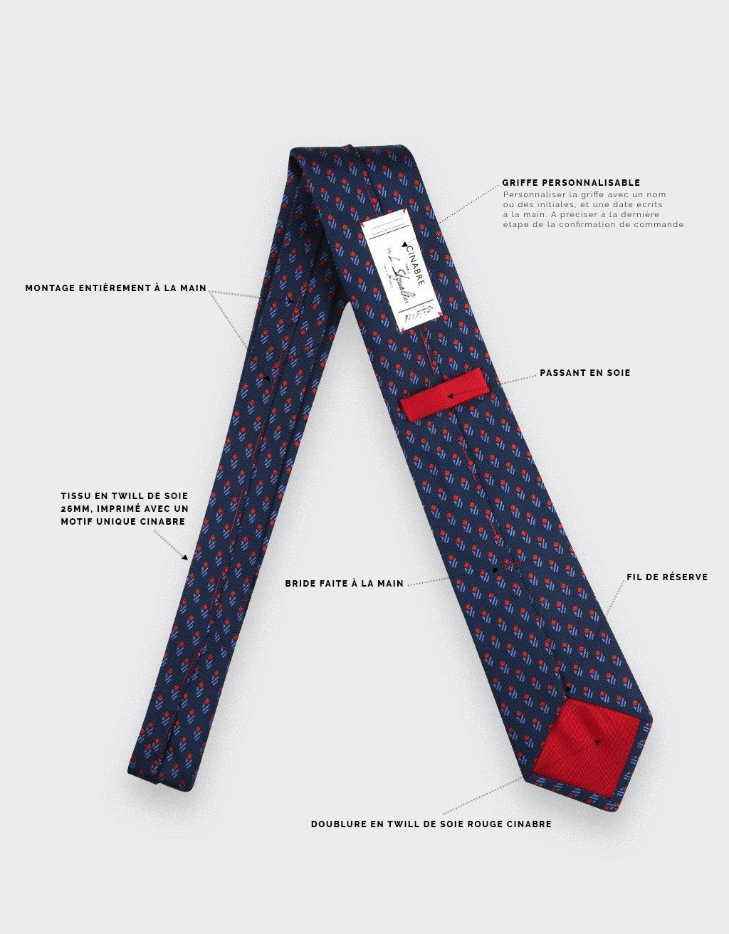 Cinabre - Navy Blue Grand Pan Tie