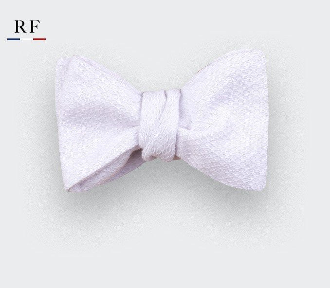 Cinabre - White Coton Piqué Bow Tie Cinabre