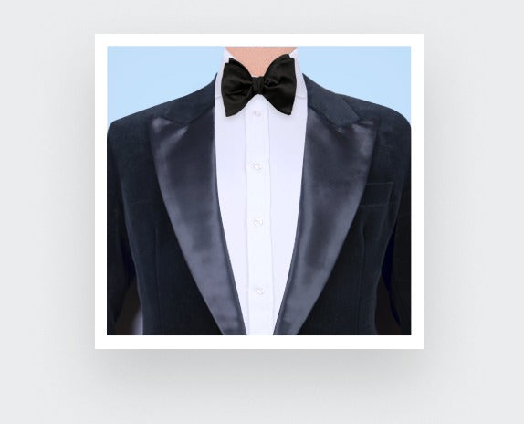 Cinabre - Large Black Satin Bow Tie