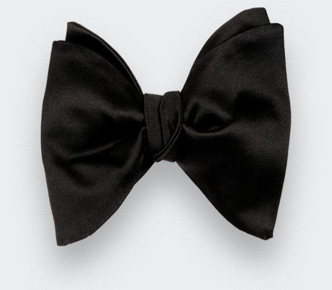 Cinabre - Large Black Satin Bow Tie