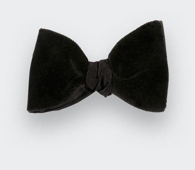 Cinabre - Black Velvet Satin Bow Tie