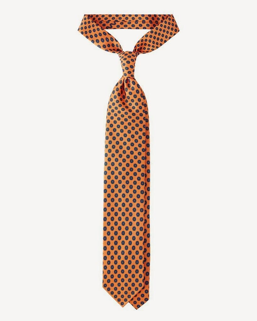 Viola Milano - Floral Pattern Silk Tie - Orange