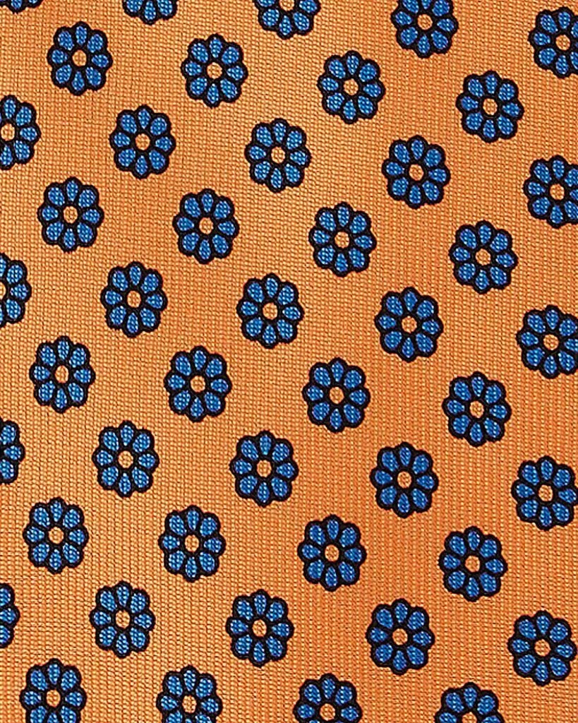 Viola Milano - Floral Pattern Silk Tie - Orange