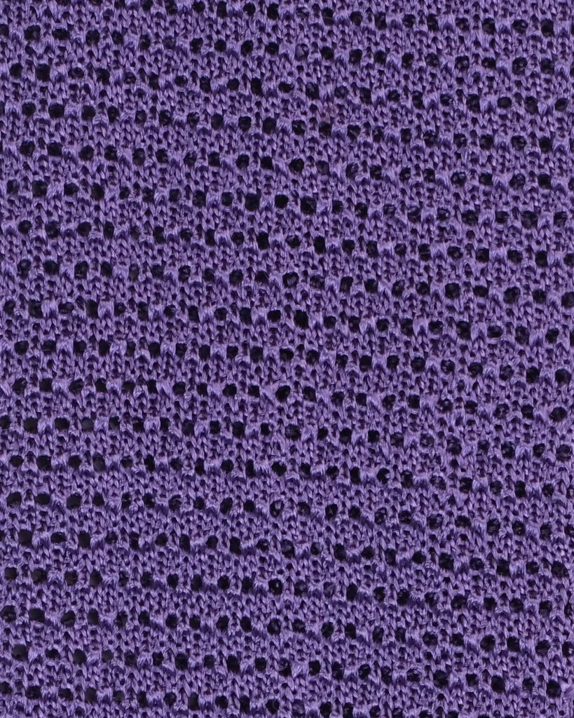 Viola Milano - Knitted Solid V-end Silk Tie - Violet Viola Milano