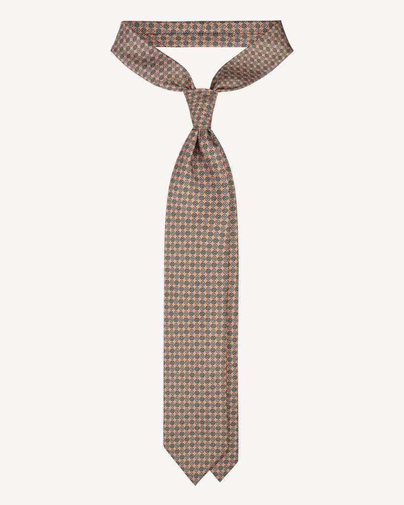 Viola Milano - Mystix Floral Italian Silk Tie - Sand