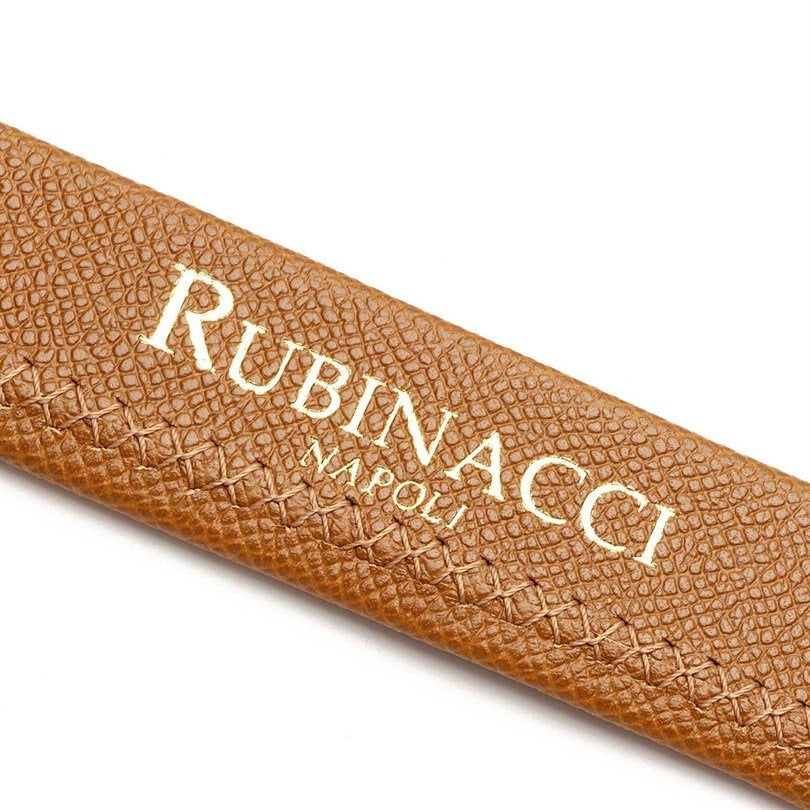 Rubinacci - Alpline Print Tubular Belt - Brandy - Size 90 Rubinacci