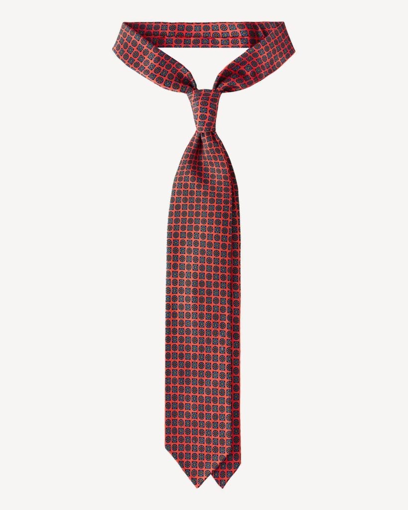 Viola Milano - Artisan Floral Handprinted Silk Tie - Rose