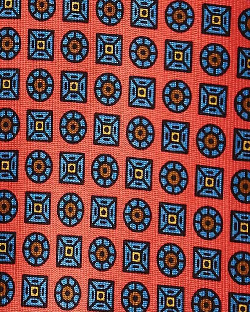 Viola Milano - Artisan Floral Handprinted Silk Tie - Rose