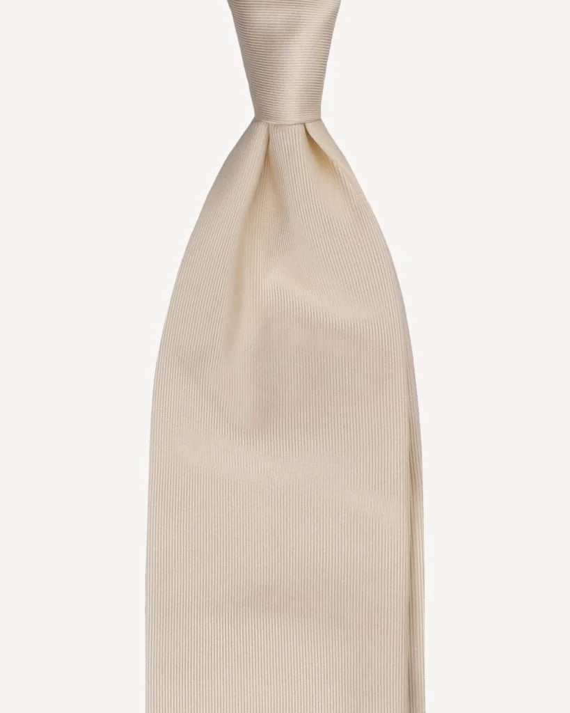 Viola Milano - Sold Woven Silk Tie - Pale Lemon