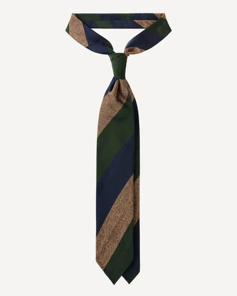 Viola Milano - Artisan Floral Handprinted Silk Tie - Green