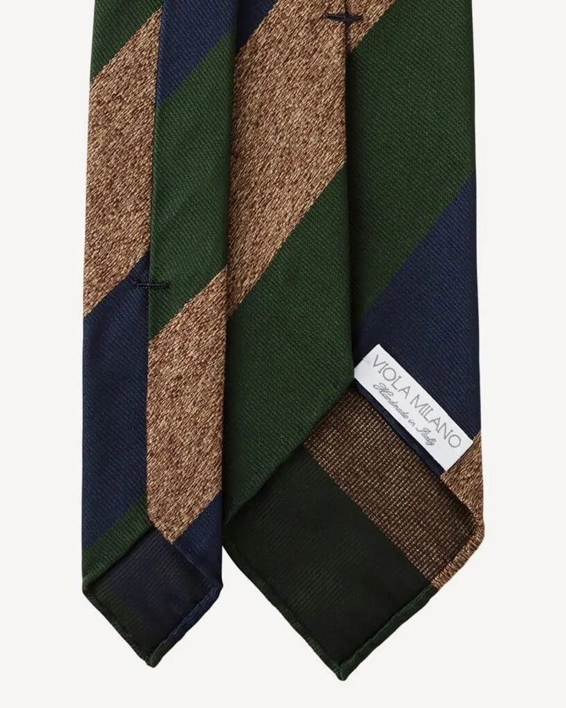 Viola Milano - Artisan Floral Handprinted Silk Tie - Green