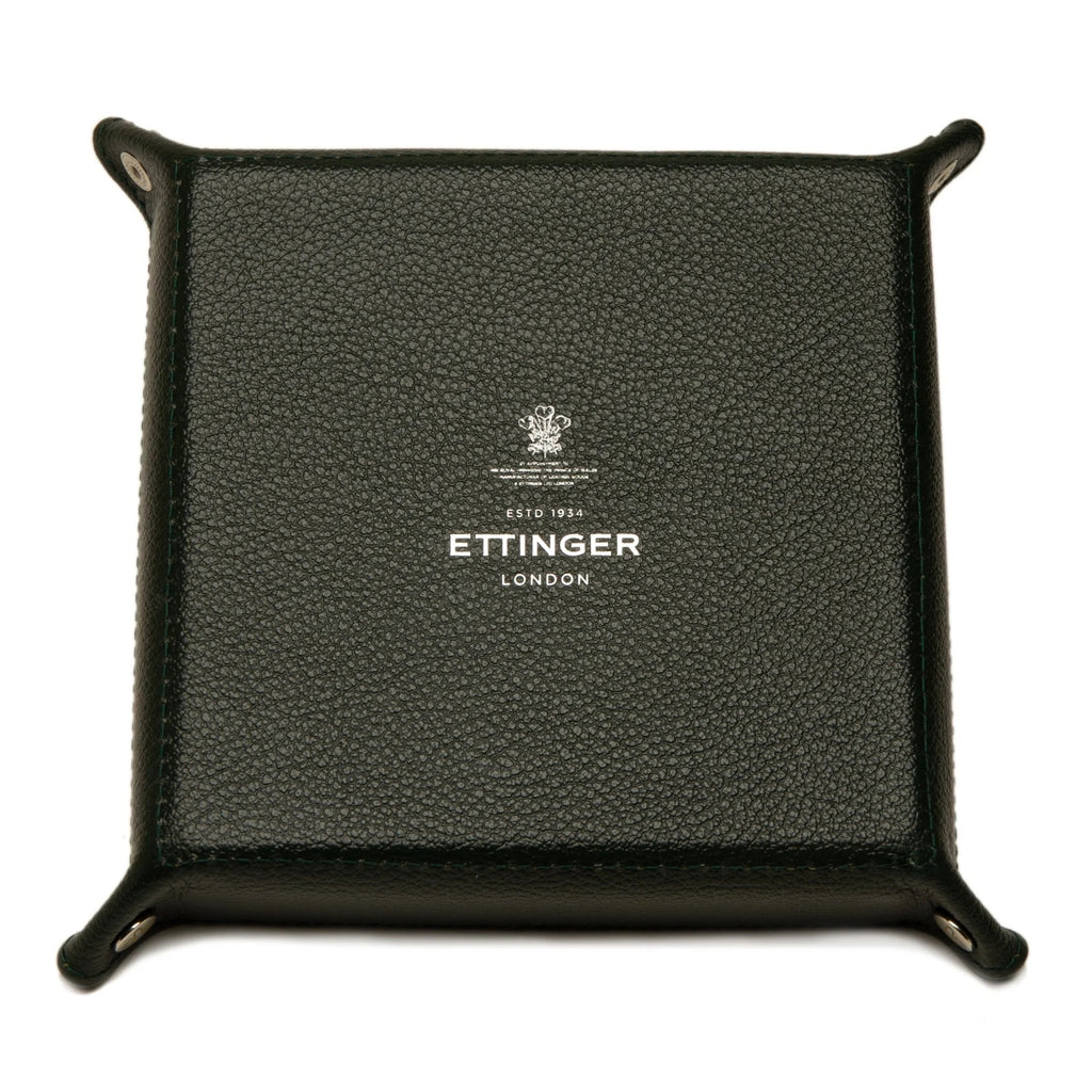 Ettinger - Capra Ecru Square Valet Tray - Forest Green