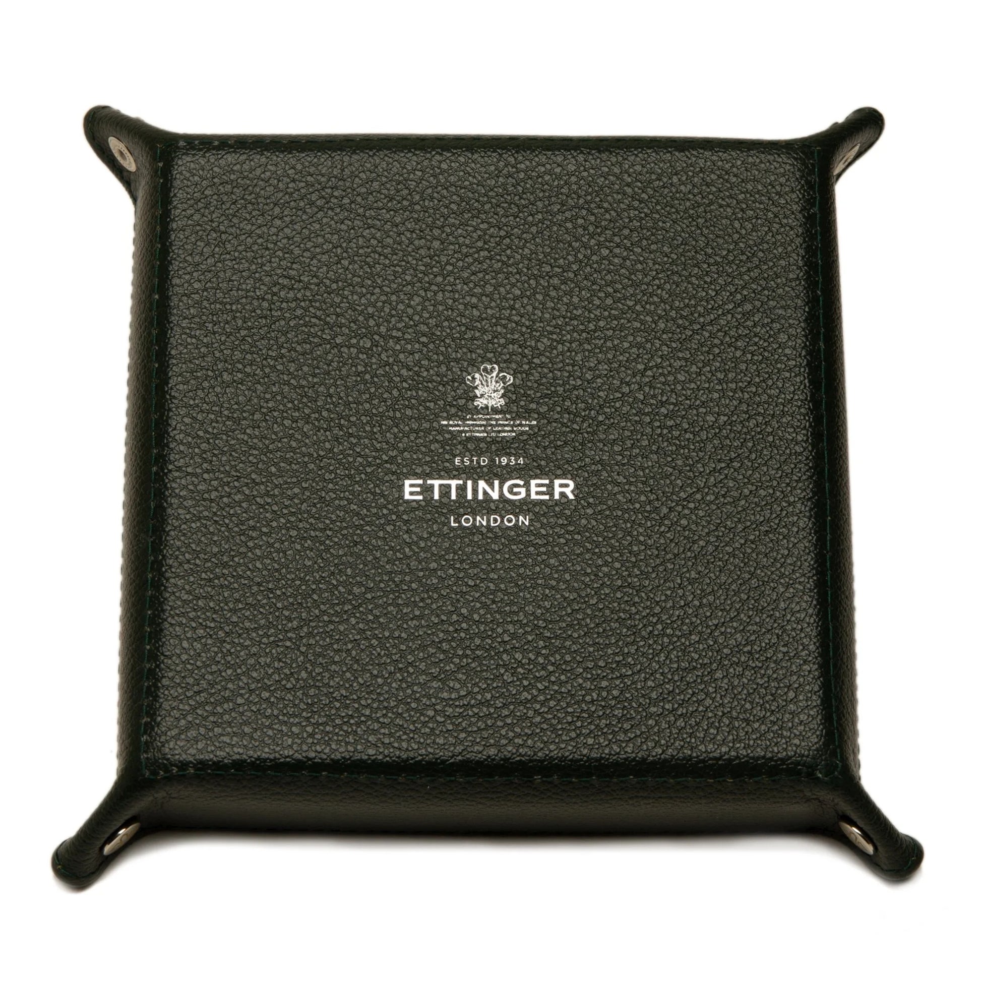 Ettinger - Capra Ecru Square Valet Tray - Forest Green