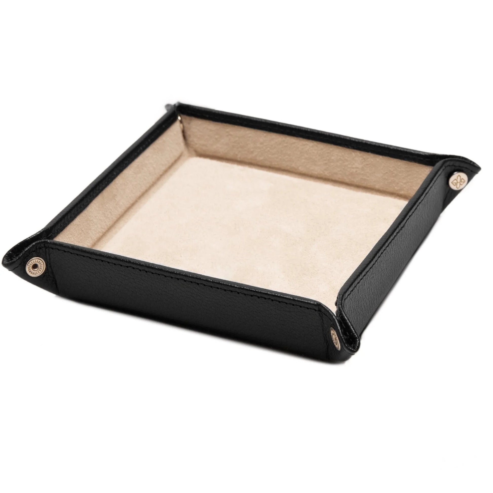 Ettinger - Capra Ecru Square Valet Tray - Black