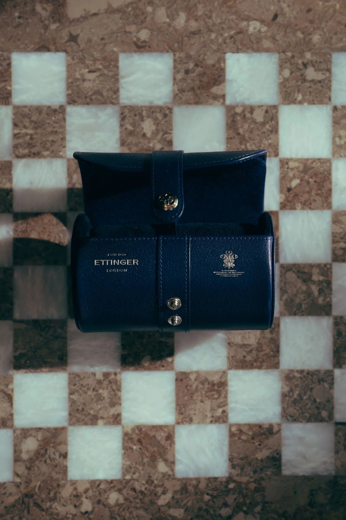 Ettinger - Capra Double Watch Roll - Marine Blue Ettinger