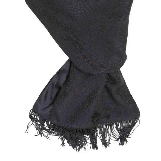 Sera  Fine Silk - Black Tuxedo Silk Scarf