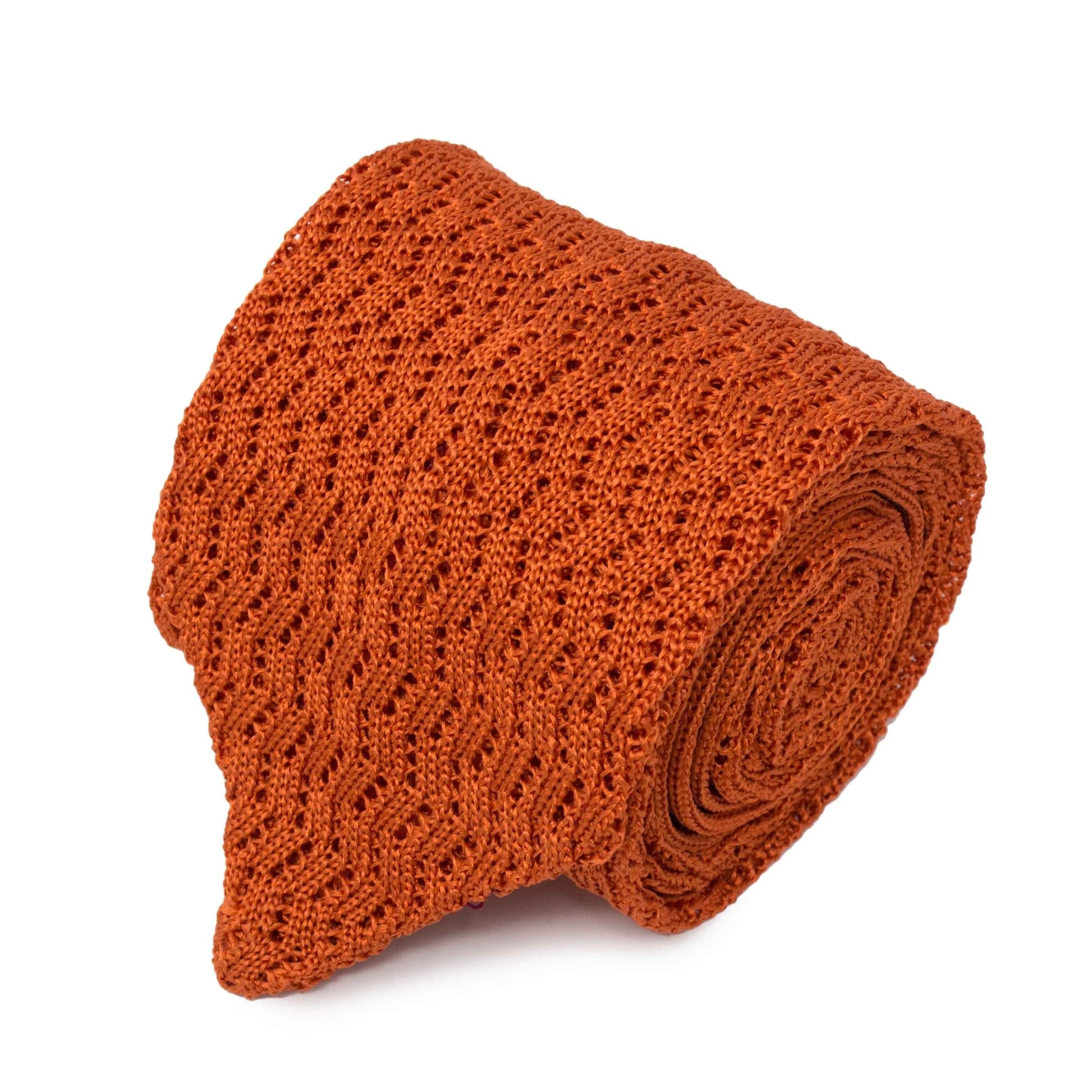 Sera  Fine Silk - Orange Grenadine Silk Tie