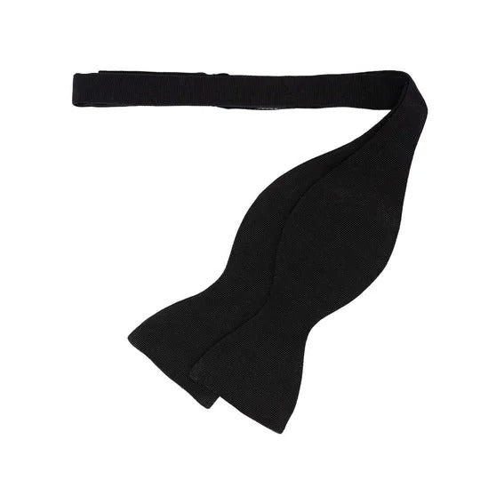 Sera Fine Silk - Black Grosgrain Self-Tie Silk Bow Tie