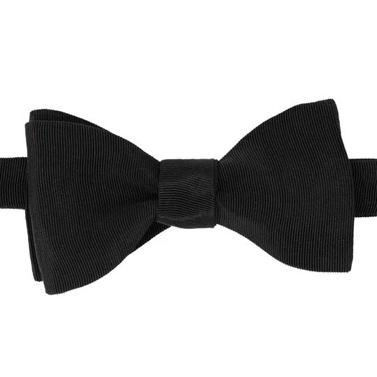 Sera Fine Silk - Black Grosgrain Self-Tie Silk Bow Tie