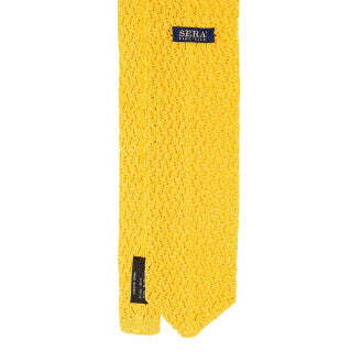 Sera  Fine Silk - Yellow Zig Zag Silk Knitted Tie