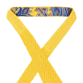 Sera  Fine Silk - Yellow Zig Zag Silk Knitted Tie