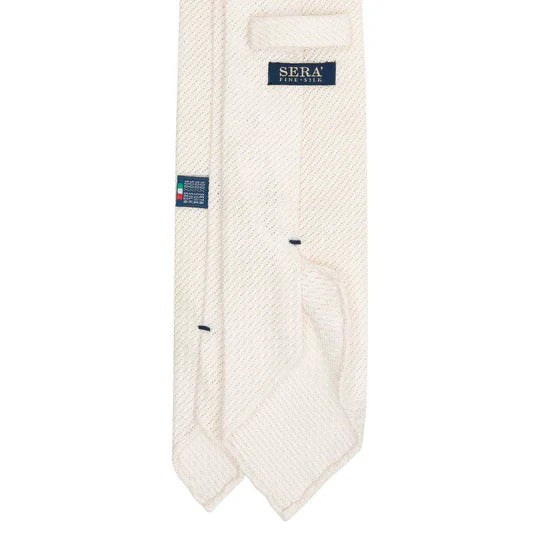 Sera  Fine Silk - White Garza Grossa Grenadine Silk Tie