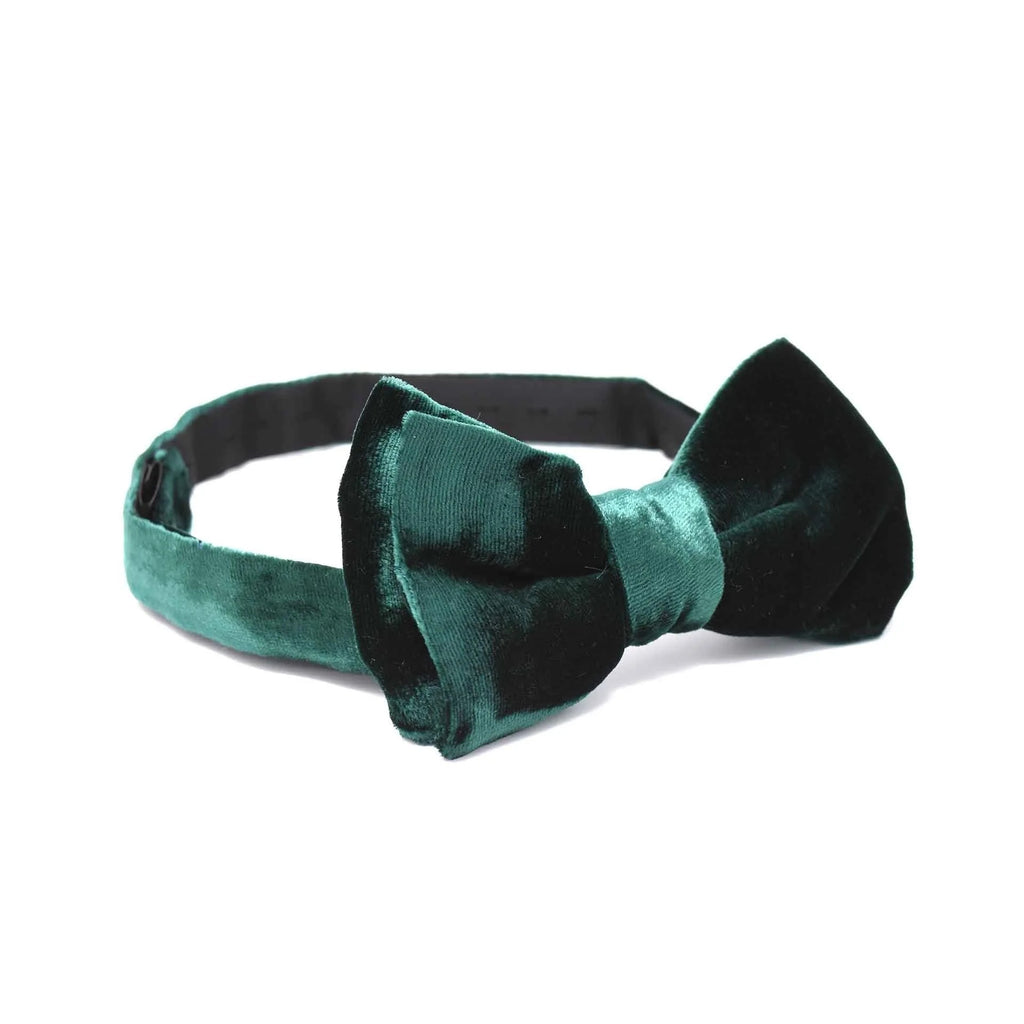 Sera  Fine Silk - Green Velvet Ready Tied Bow Tie