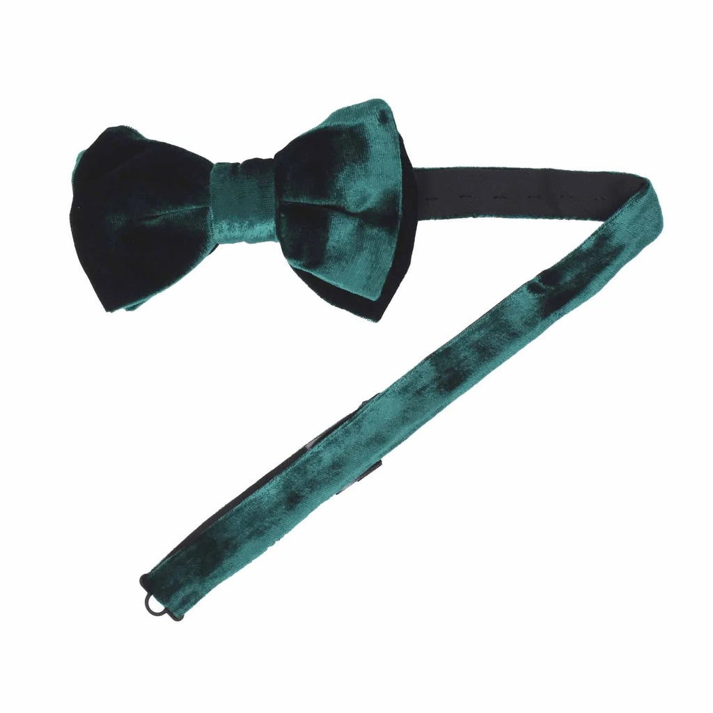 Sera  Fine Silk - Green Velvet Ready Tied Bow Tie