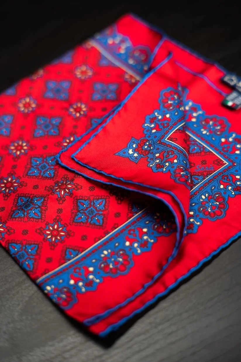 Sera  Fine Silk - Cherry Amarone Pocket Square